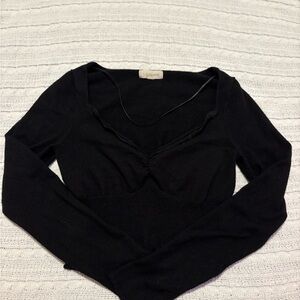 La Hearts Black Long Sleeve Top